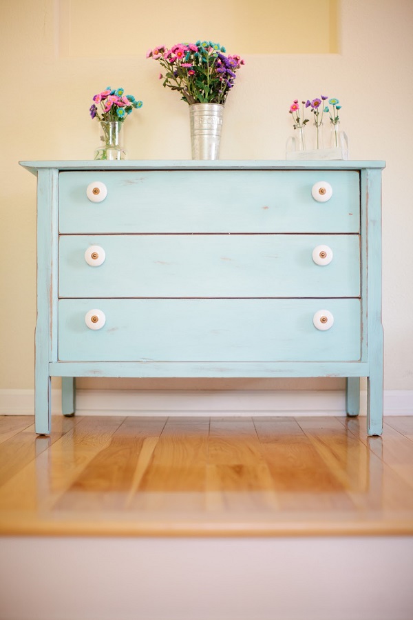 Powder blue shabby chic dresser