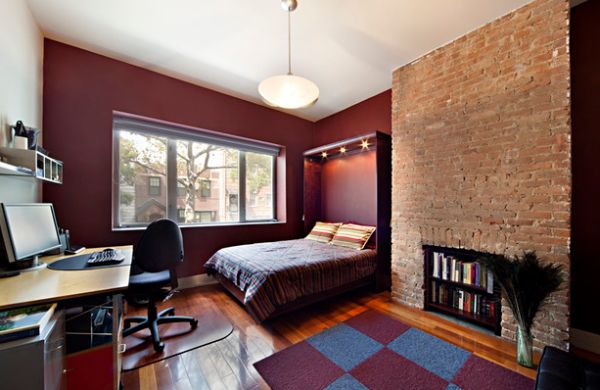 Recessed lighting within the Murphy Bed unit