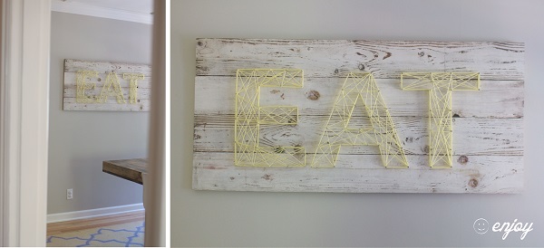 Reclaimed wood string art