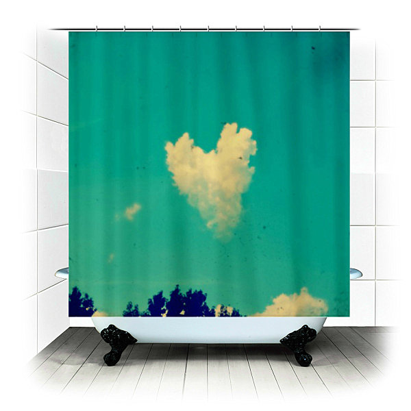 Sky fabric shower curtain