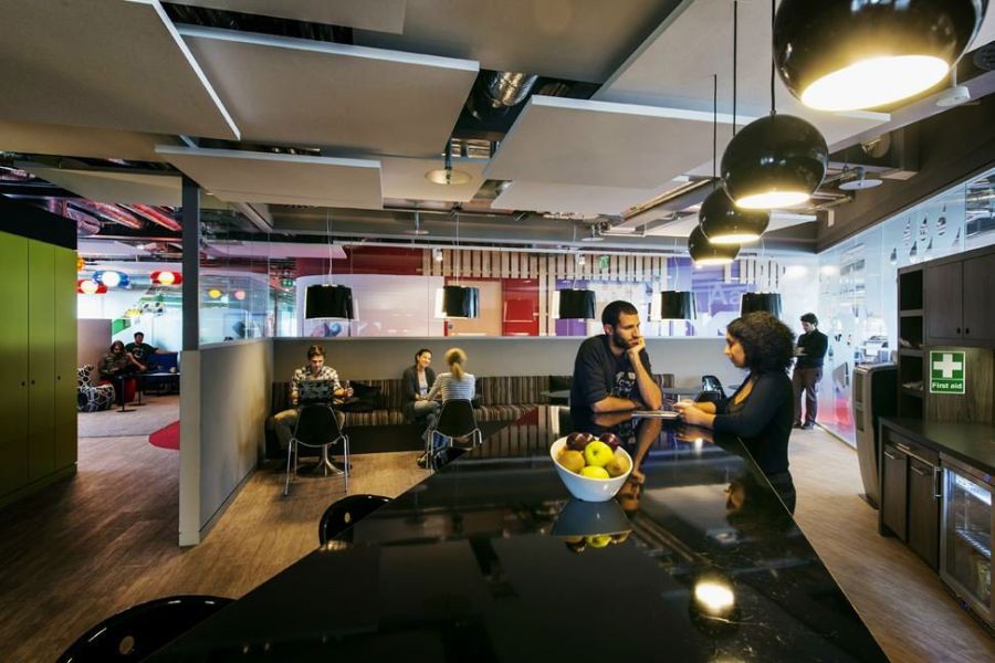 Sleek kitchen areas inside the Google Dublin Campus