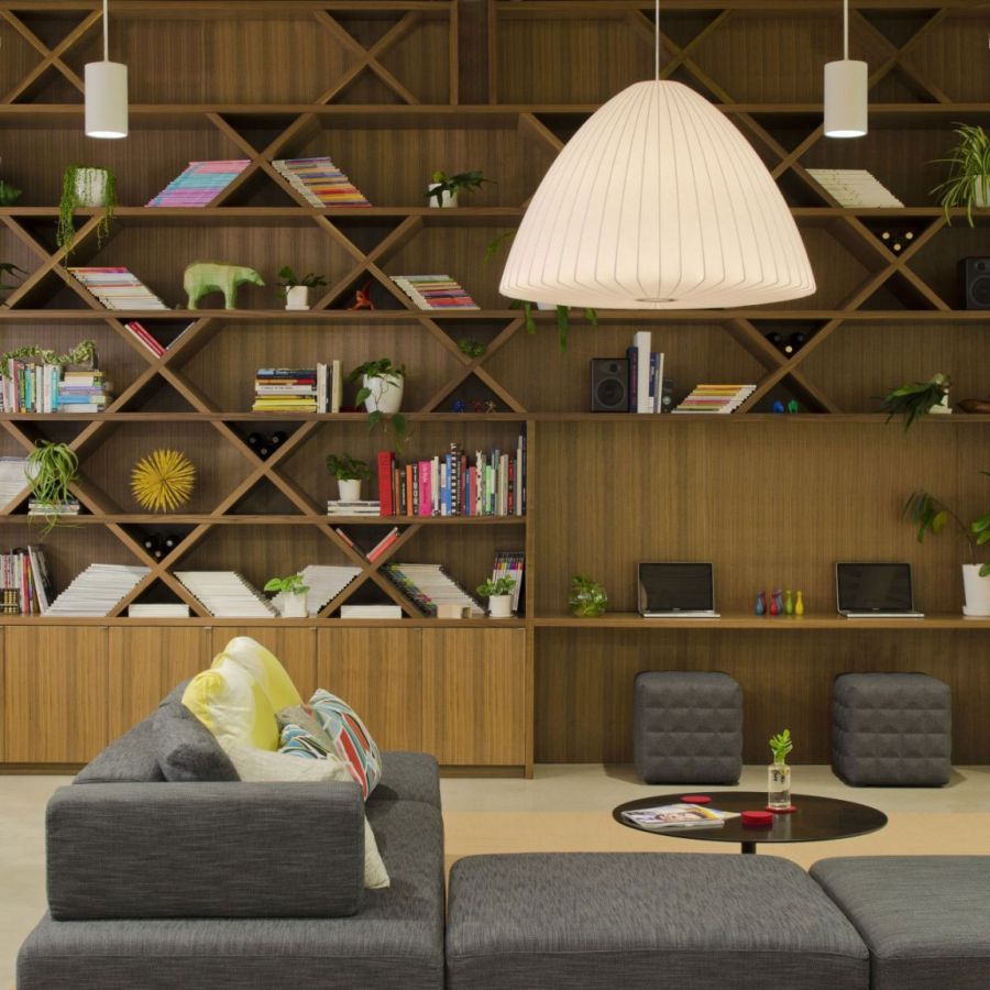 Smart shelves and lighting in the modern office