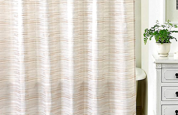 Striped shower curtain