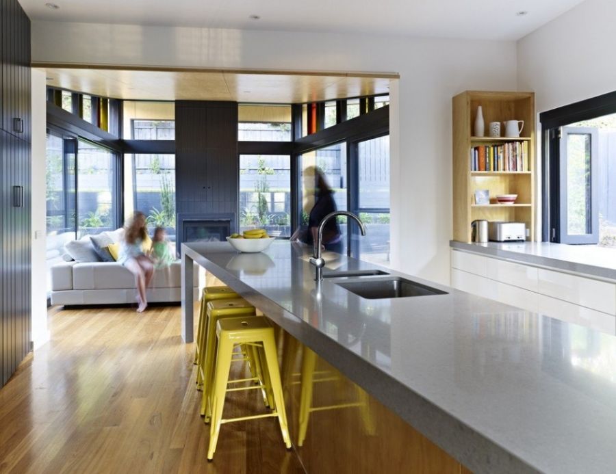 Stylish kitchen countertop and interesting seating