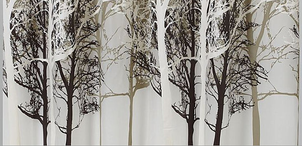 Tree-motif shower curtain