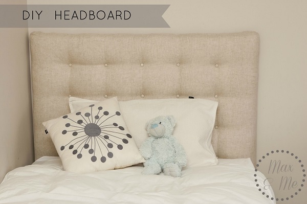 Tufted linen headboard