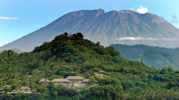 View of Mount Agung from the Amankila Resort