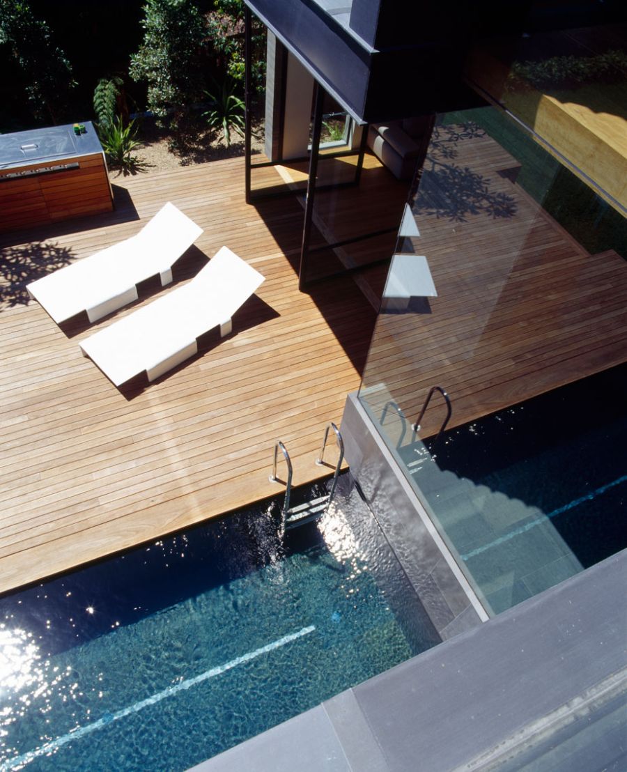 View of the pool and deck area