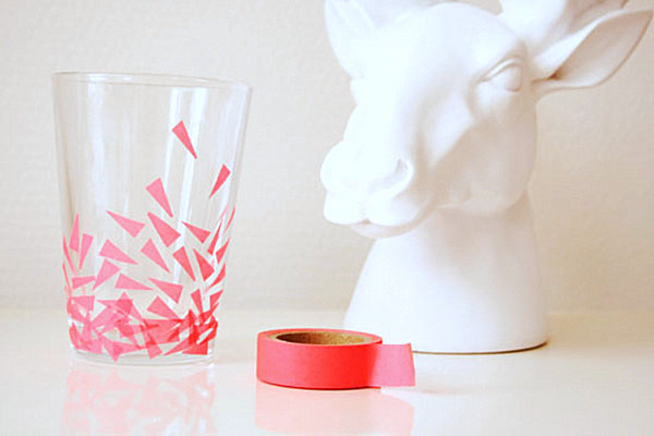 Washi tape drinking glass DIY idea