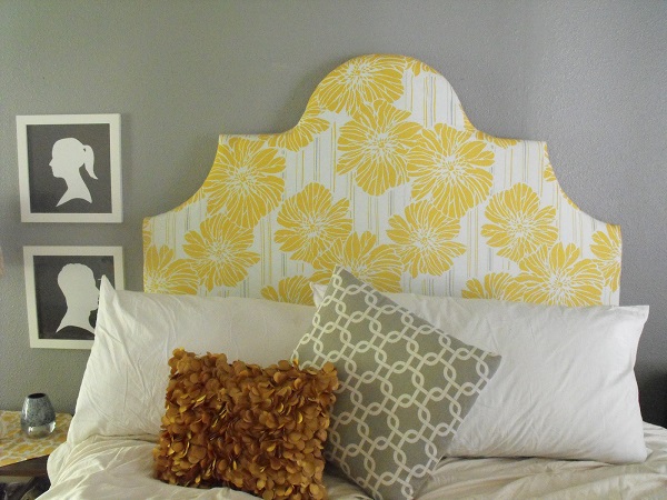 Yellow floral headboard