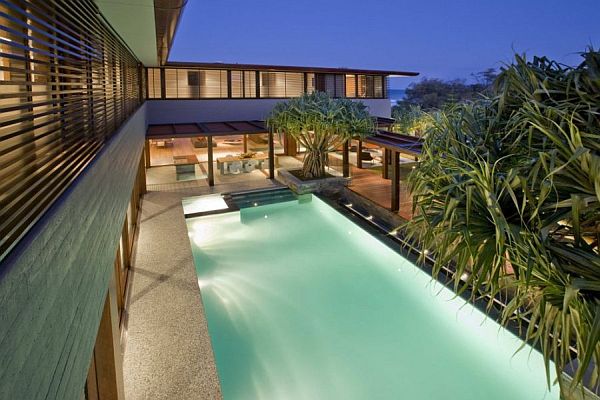 stunning pool house