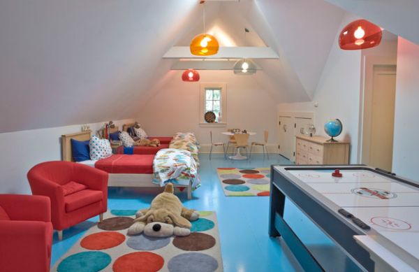 Colorful kids' room uses multiple FLY pendant lights