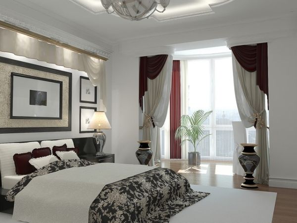 Contemporary bedroom with fabric that brings in the Toile touch