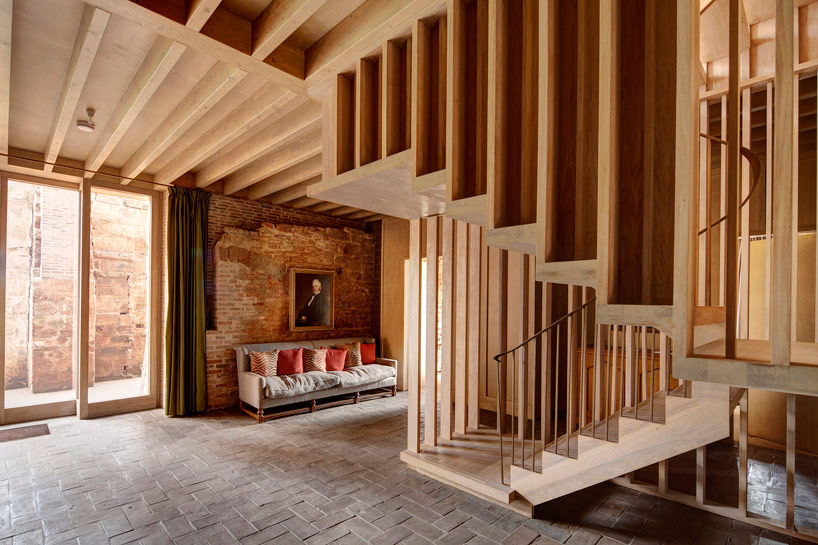 Contemporary stairs in muted wooden tones