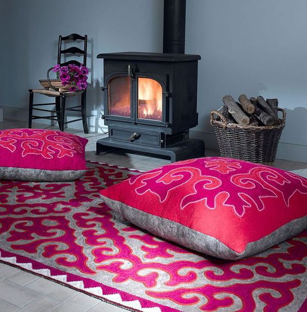 Fireplace floor clearance pillows