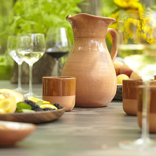 Earthenware sangria glasses