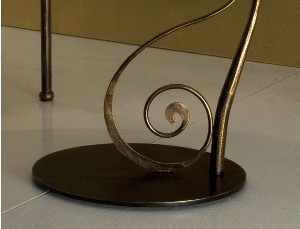 Galle 2 wrought iron bedside table with ricciolo scroll decoration bottom detail