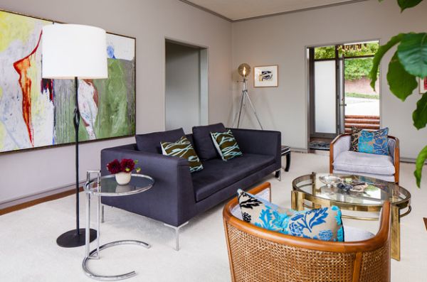 Gorgeous modern living room with the stylish side table