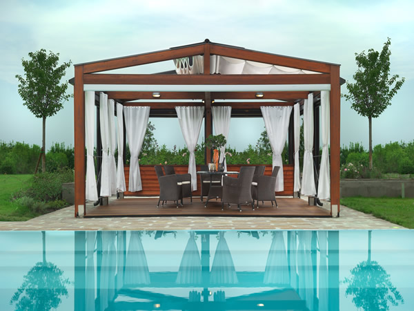 Gorgeous pergola with a cool retractable roof