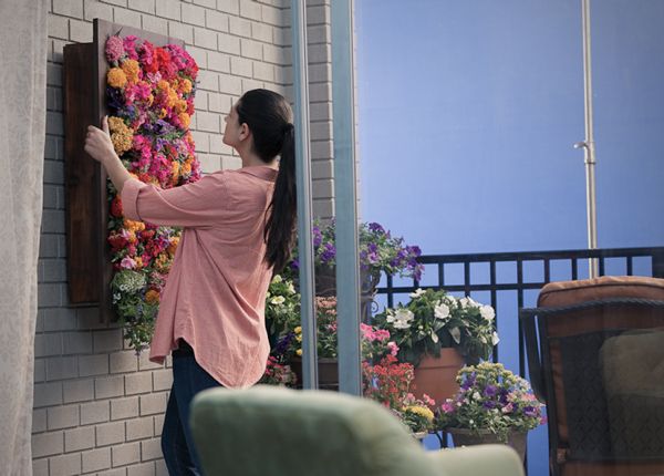 Hanging flower box makes a brilliant vertical garden