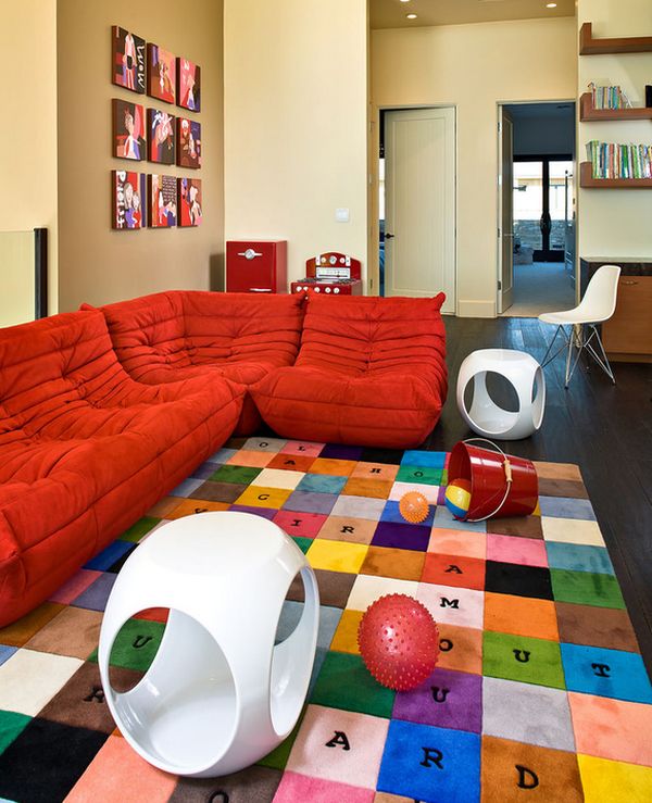 Iconic Togo sofa is a perfect addition to the kids' plaroom