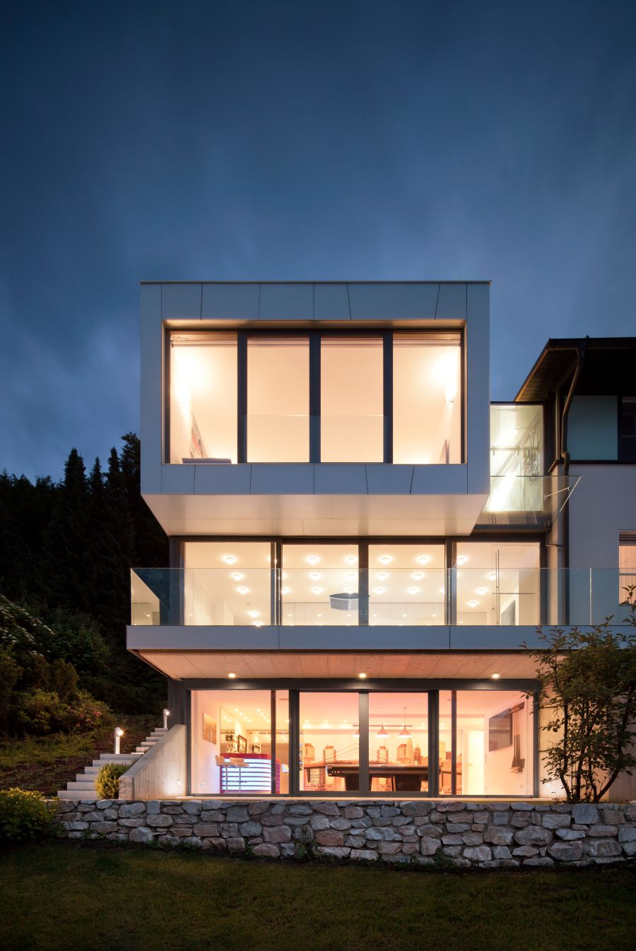 Large glass windows used to offer lake views