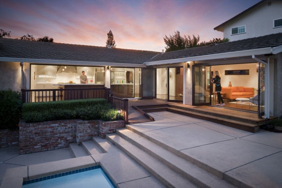 Lovely open courtyard of the California home