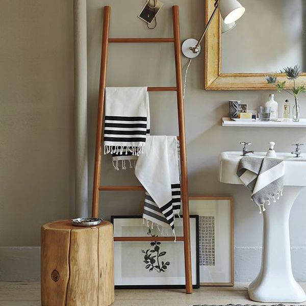 Modern bathroom dominated by organic hues