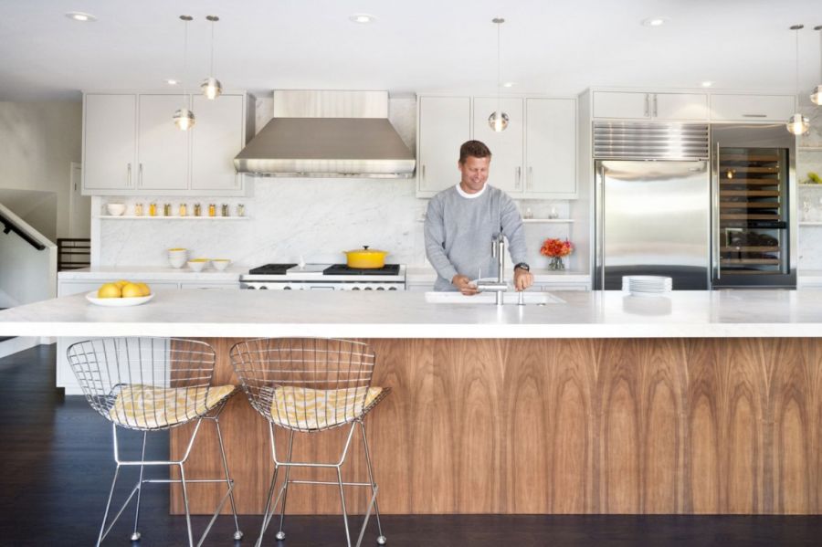 Modern kitchen island with interesting seating options