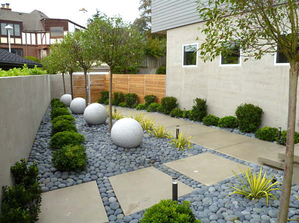 Modern landscaped yard in Seattle