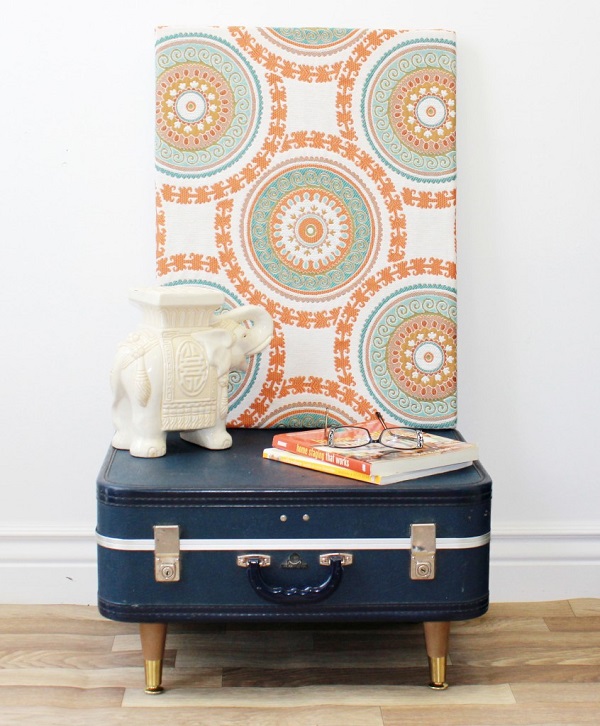 Navy blue suitcase coffee table