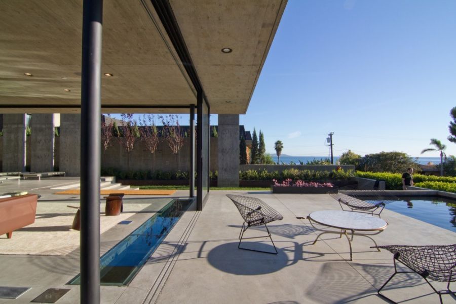 Open deck space next to the pool