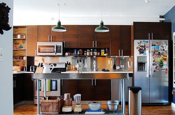 Open kitchen filled with gadgets and tools