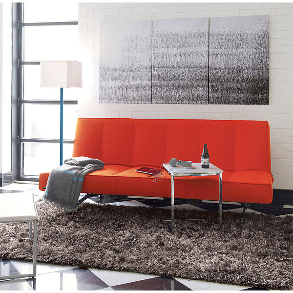 Bright orange deals sofa