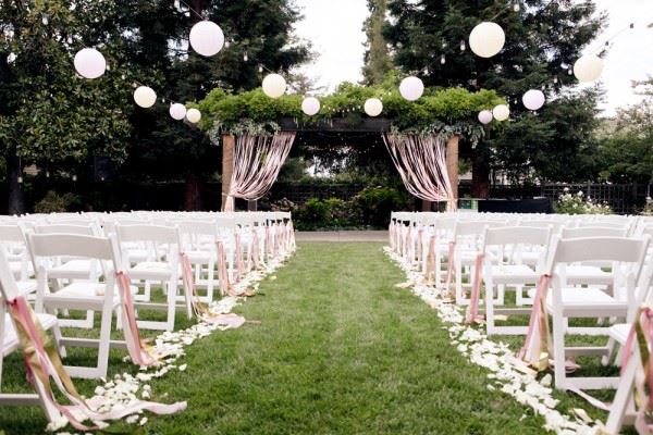 Paper lanterns at a garde wedding