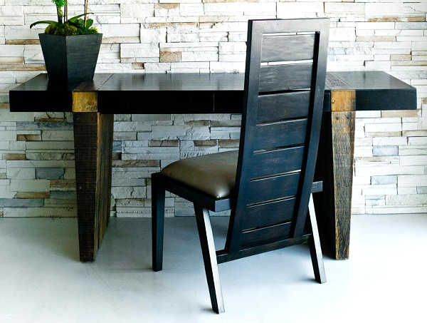 Reclaimed wood dining chair