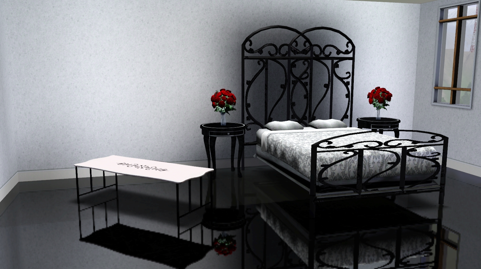 Sims 3 CC Gallery Wrought Iron Bed in Black