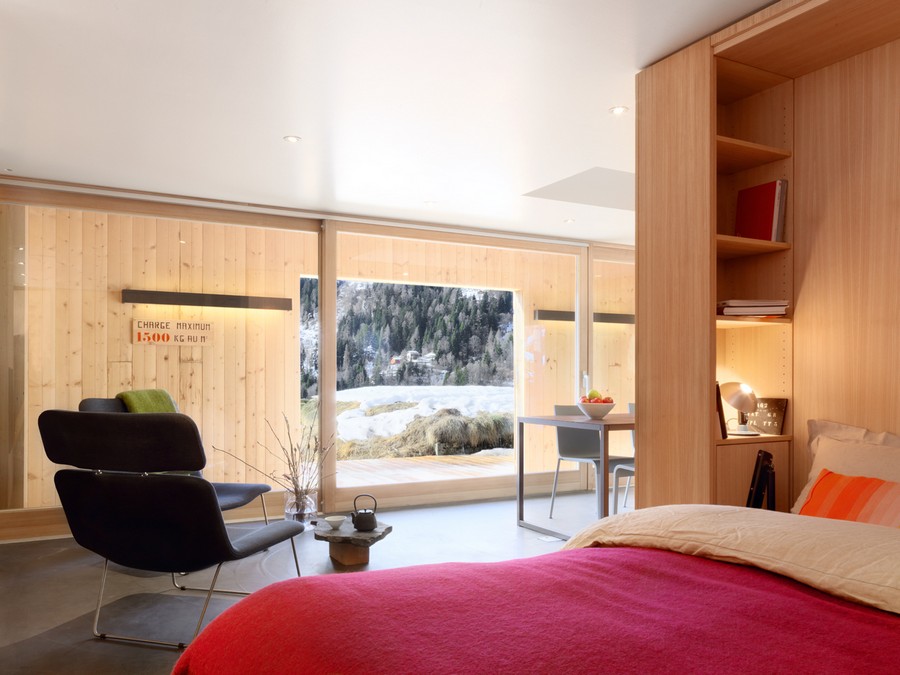 Spacious conscious design inside the chalet