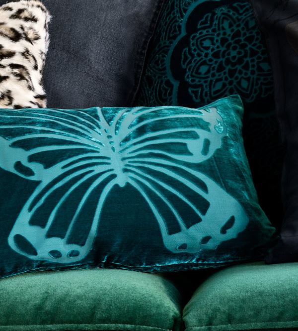 Teal butterfly pillow