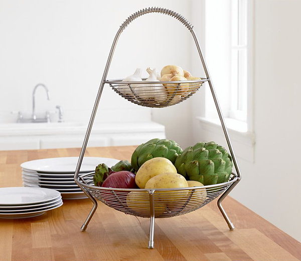 Two-tier fruit basket