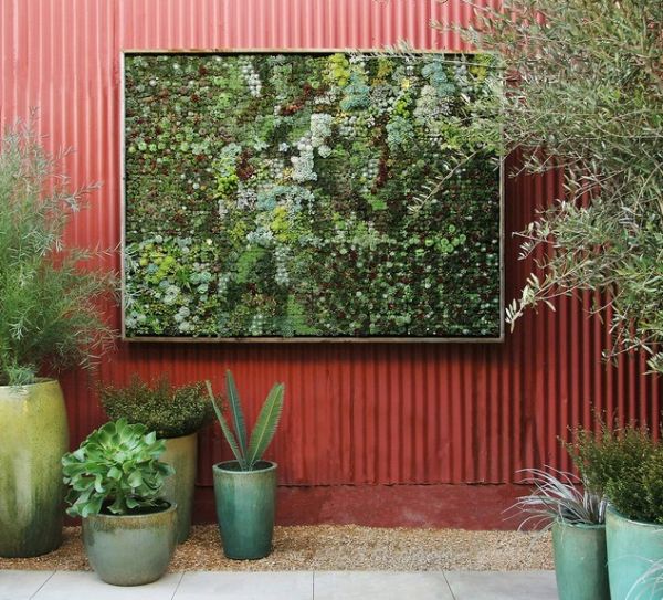 Vertical garden succulent wall panels