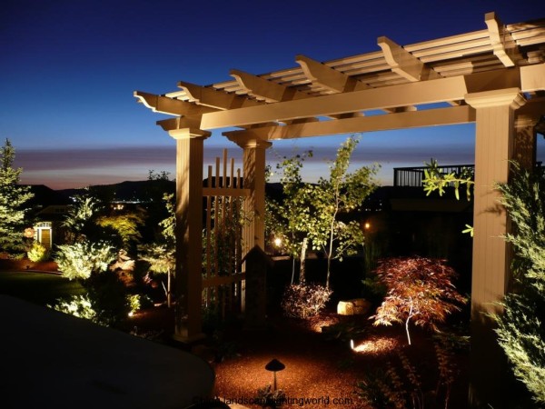 wonderful pergola lighting with garden