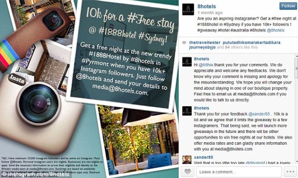 10k for a free stay at 1888 Hotel in Sydney