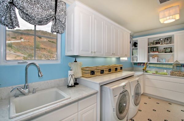 A deep sink makes for a more ergonomic laundry room design