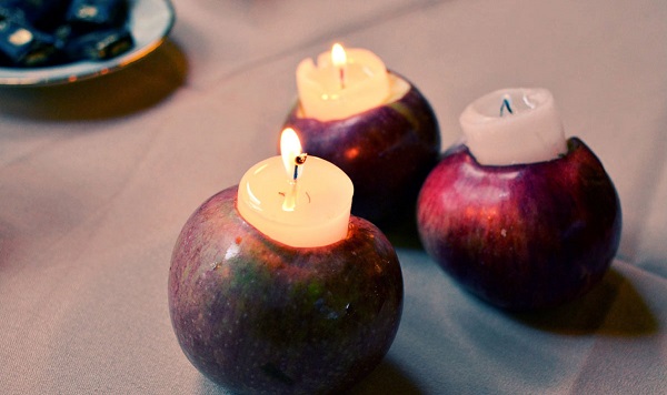 Apple candle holders