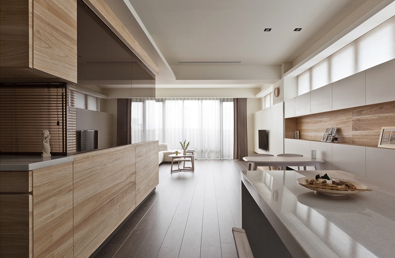 Beautiful kitchen counter in white