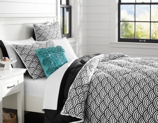 Chic Black and White Bedding for Teen Girls