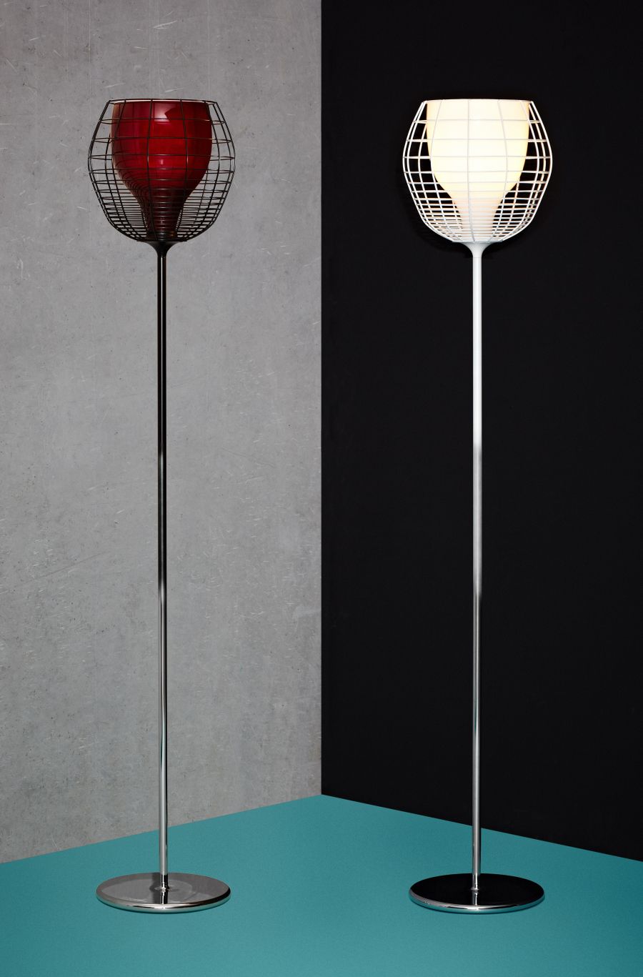 Cage floor lamps from Foscarini