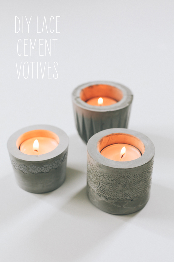 Cement candle votives