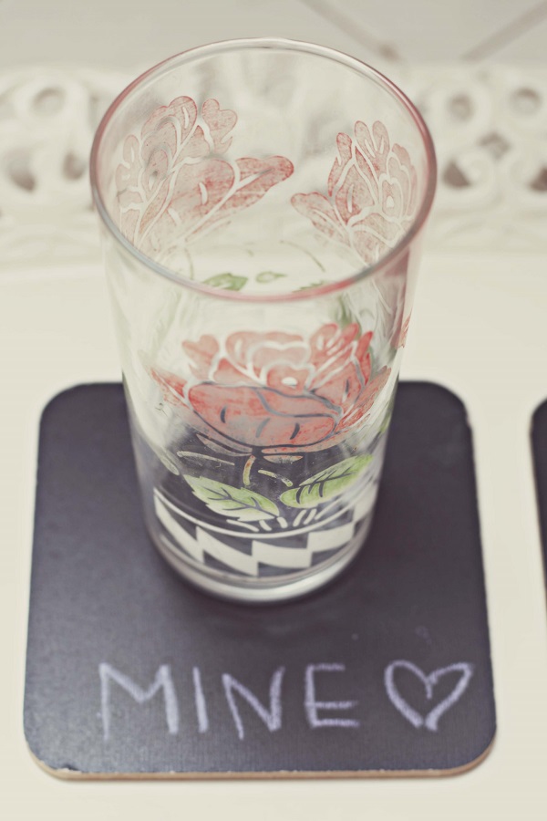 Chalkboard coaster set DIY